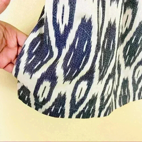 J. Crew Geometric Print Peasant Ruffle Flounce Cropped Cotton Tank Top Size 2 - Picture 4 of 14